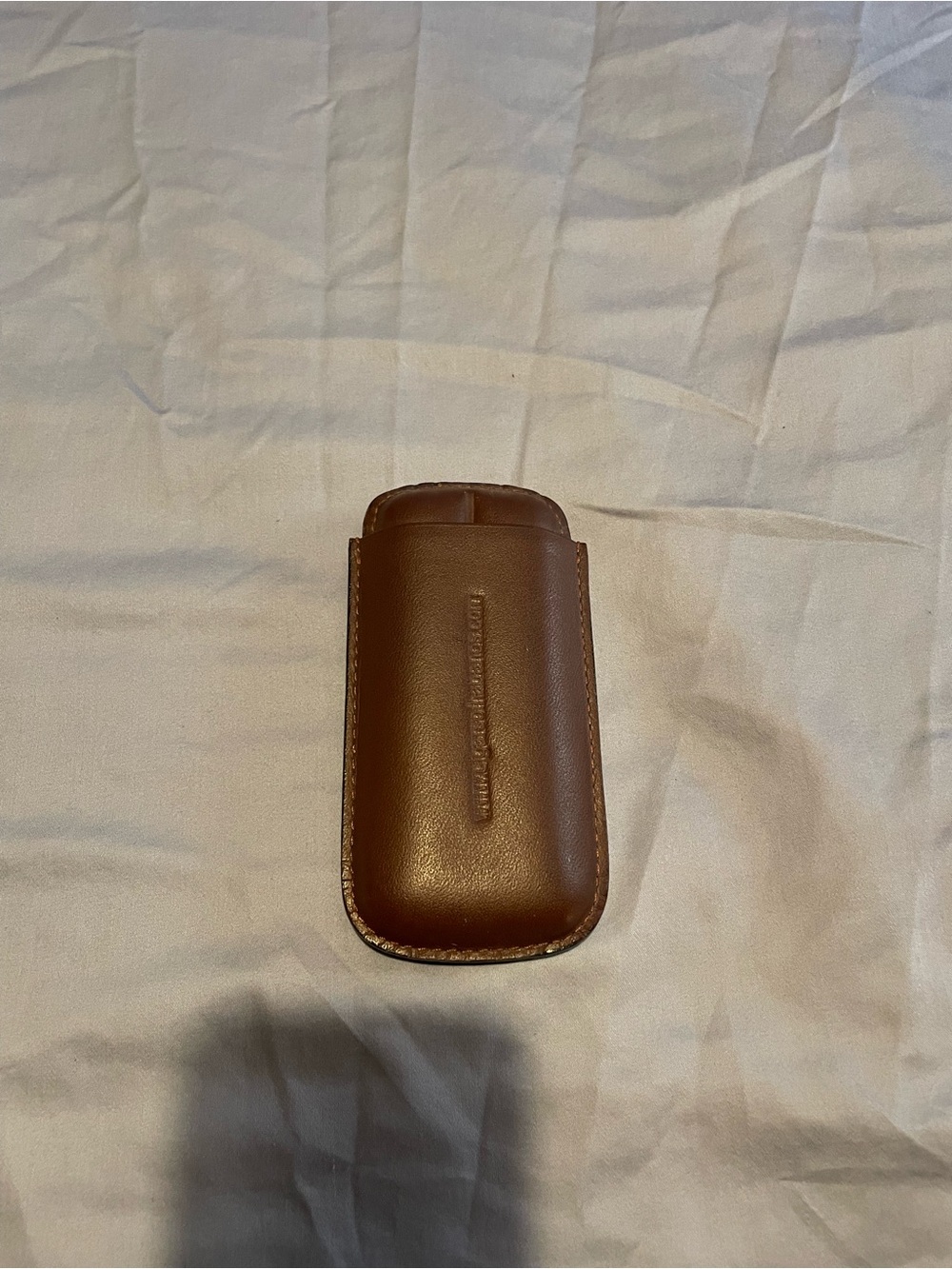 Leather Brown Dual Cigar Sleeve - Unbranded